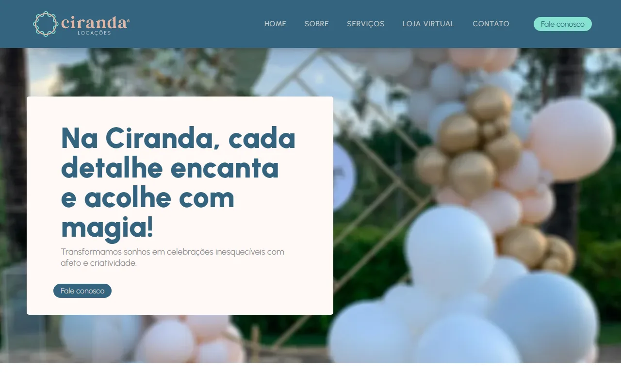 Site Ciranda Locações